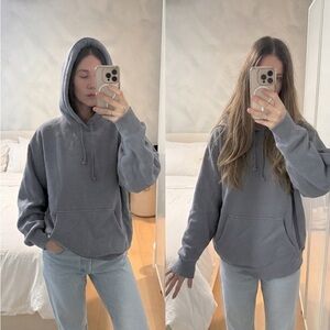 Like new. Very good condition TNA Gray/ Blue BUBBLE FLEECE Women's Hoodie